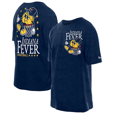 Men's New Era Navy Indiana Fever Old School Sport Enzyme Wash Oversized T-Shirt