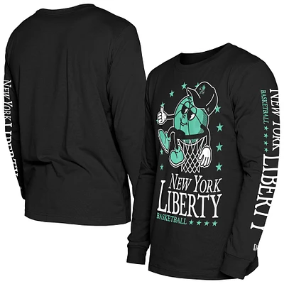 Men's New Era Black York Liberty Old School Sport Long Sleeve T-Shirt