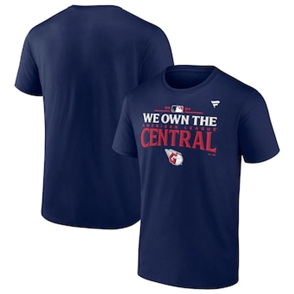 Youth Fanatics  Navy Cleveland Guardians 2024 AL Central Division Champions Locker Room T-Shirt