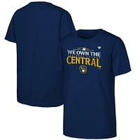 Youth Fanatics  Navy Milwaukee Brewers 2024 NL Central Division Champions Locker Room T-Shirt