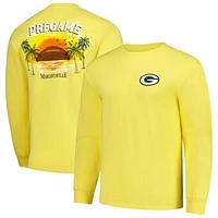 Men's Margaritaville  Gold Green Bay Packers Pregame Long Sleeve T-Shirt