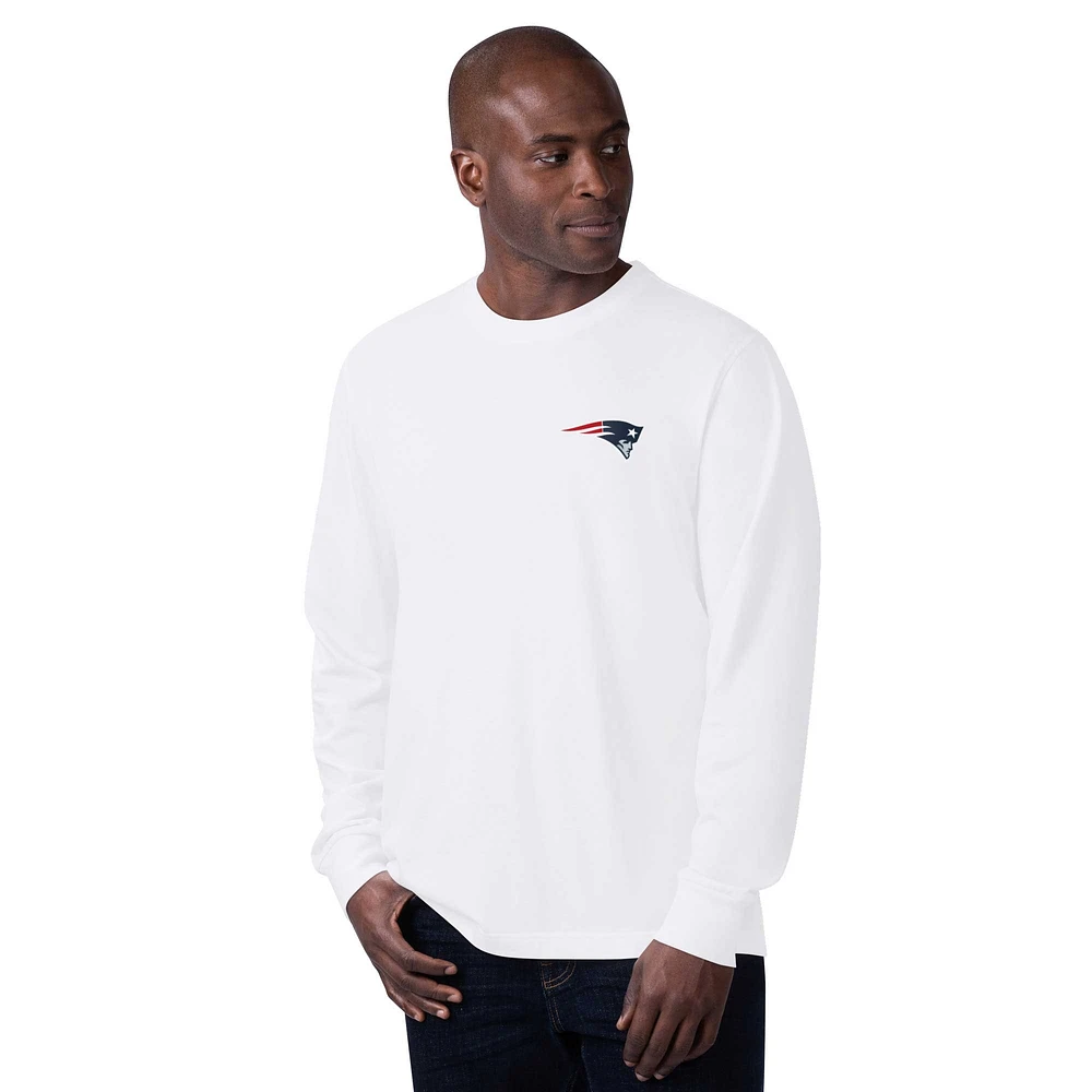 Men's Margaritaville  White New England Patriots Hail Mary Long Sleeve T-Shirt