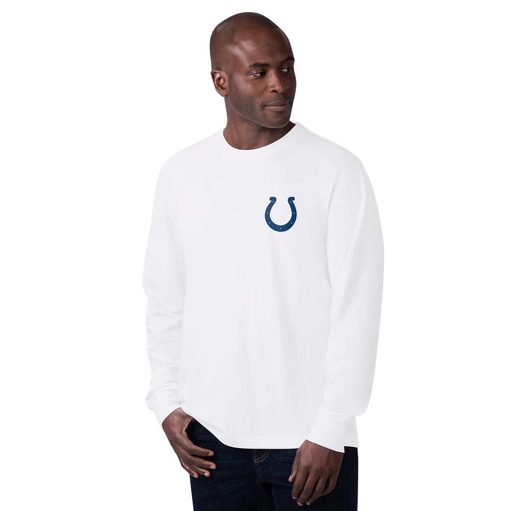 Men's Margaritaville  White Indianapolis Colts Sunday Vibes Long Sleeve T-Shirt