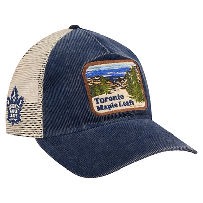 Men's New Era Blue/Cream Toronto Maple Leafs Vintage Landscape 9TWENTY A-Frame Adjustable Trucker Hat