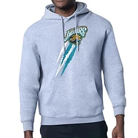 Men's Starter  Heather Gray Jacksonville Jaguars Retro Team Logo Color Scratch Pullover Hoodie
