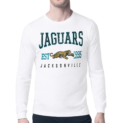 Men's Starter  White Jacksonville Jaguars Retro Team Logo Long Sleeve T-Shirt