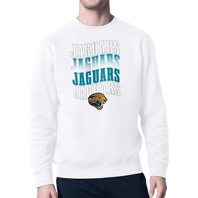 Men's Starter  White Jacksonville Jaguars Repeat Wordmark Retro Team Logo Pullover Sweatshirt
