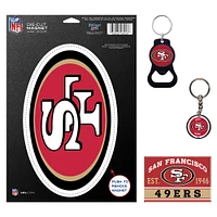 WinCraft San Francisco 49ers 4-Pack Key Rings and Magnets Set