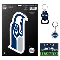 WinCraft Seattle Seahawks 4-Pack Key Rings and Magnets Set