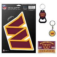 WinCraft Washington Commanders 4-Pack Key Rings and Magnets Set