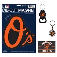 WinCraft Baltimore Orioles 4-Pack Key Rings and Magnets Set