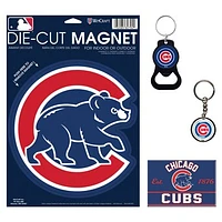 WinCraft Chicago Cubs 4-Pack Key Rings and Magnets Set