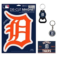 WinCraft Detroit Tigers 4-Pack Key Rings and Magnets Set