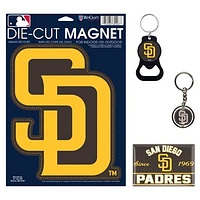 WinCraft San Diego Padres 4-Pack Key Rings and Magnets Set