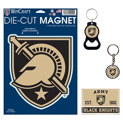 WinCraft Army Black Knights 4-Pack Key Rings and Magnets Set