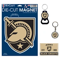 WinCraft Army Black Knights 4-Pack Key Rings and Magnets Set