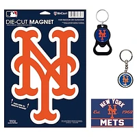 WinCraft New York Mets 4-Pack Key Rings and Magnets Set