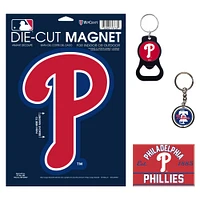 WinCraft Philadelphia Phillies 4-Pack Key Rings and Magnets Set