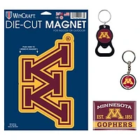 WinCraft Minnesota Golden Gophers 4-Pack Key Rings and Magnets Set