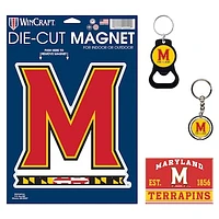 WinCraft Maryland Terrapins 4-Pack Key Rings and Magnets Set