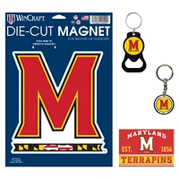 WinCraft Maryland Terrapins 4-Pack Key Rings and Magnets Set