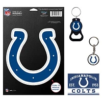 WinCraft Indianapolis Colts 4-Pack Key Rings and Magnets Set