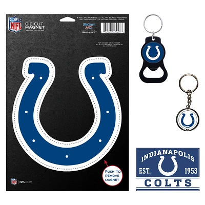 WinCraft Indianapolis Colts 4-Pack Key Rings and Magnets Set