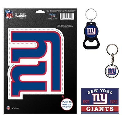 WinCraft New York Giants 4-Pack Key Rings and Magnets Set