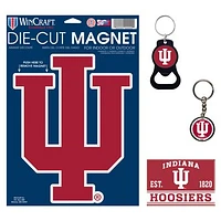 WinCraft Indiana Hoosiers 4-Pack Key Rings and Magnets Set