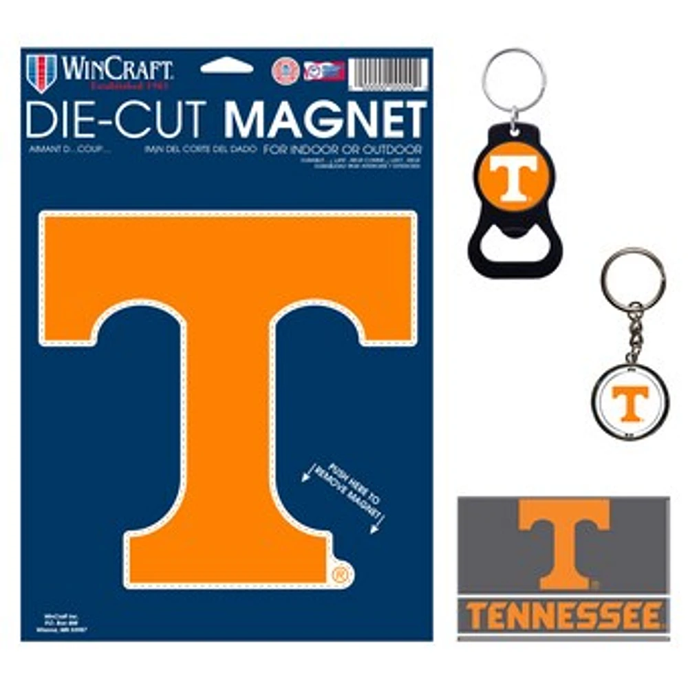 WinCraft Tennessee Volunteers 4-Pack Key Rings and Magnets Set