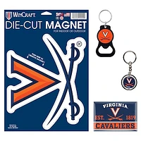 WinCraft Virginia Cavaliers 4-Pack Key Rings and Magnets Set