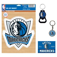 WinCraft Dallas Mavericks 4-Pack Key Rings and Magnets Set