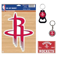 WinCraft Houston Rockets 4-Pack Key Rings and Magnets Set