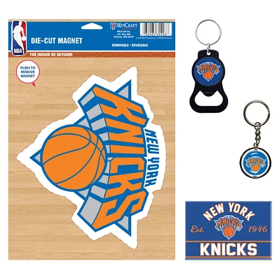 WinCraft New York Knicks 4-Pack Key Rings and Magnets Set