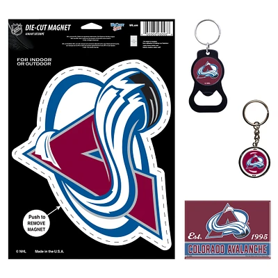 WinCraft Colorado Avalanche 4-Pack Key Rings and Magnets Set