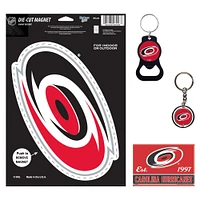 WinCraft Carolina Hurricanes 4-Pack Key Rings and Magnets Set