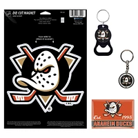 WinCraft Anaheim Ducks 4-Pack Key Rings and Magnets Set