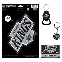 WinCraft Los Angeles Kings 4-Pack Key Rings and Magnets Set