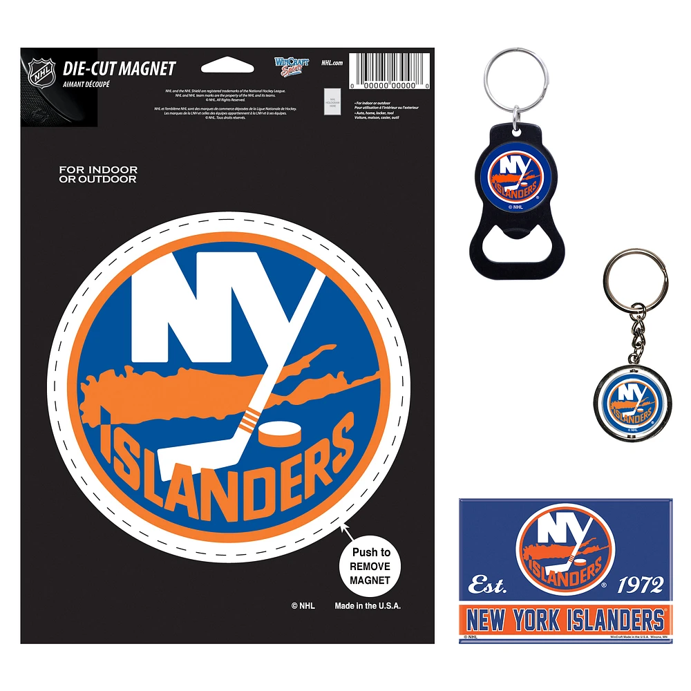 WinCraft New York Islanders 4-Pack Key Rings and Magnets Set