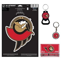 WinCraft Ottawa Senators 4-Pack Key Rings and Magnets Set