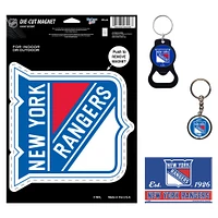 WinCraft New York Rangers 4-Pack Key Rings and Magnets Set