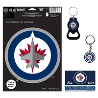 WinCraft Winnipeg Jets 4-Pack Key Rings and Magnets Set