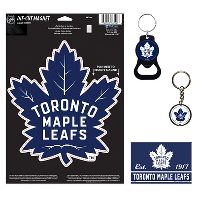 WinCraft Toronto Maple Leafs 4-Pack Key Rings and Magnets Set