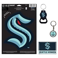 WinCraft Seattle Kraken 4-Pack Key Rings and Magnets Set