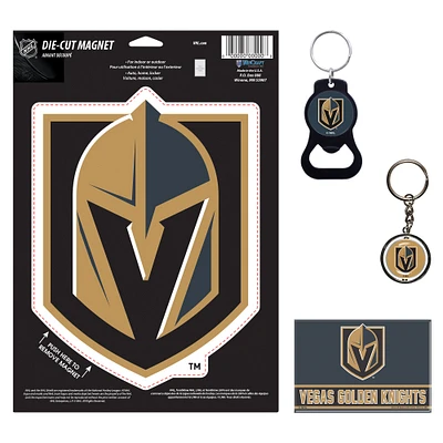 WinCraft Vegas Golden Knights 4-Pack Key Rings and Magnets Set