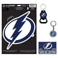 WinCraft Tampa Bay Lightning 4-Pack Key Rings and Magnets Set