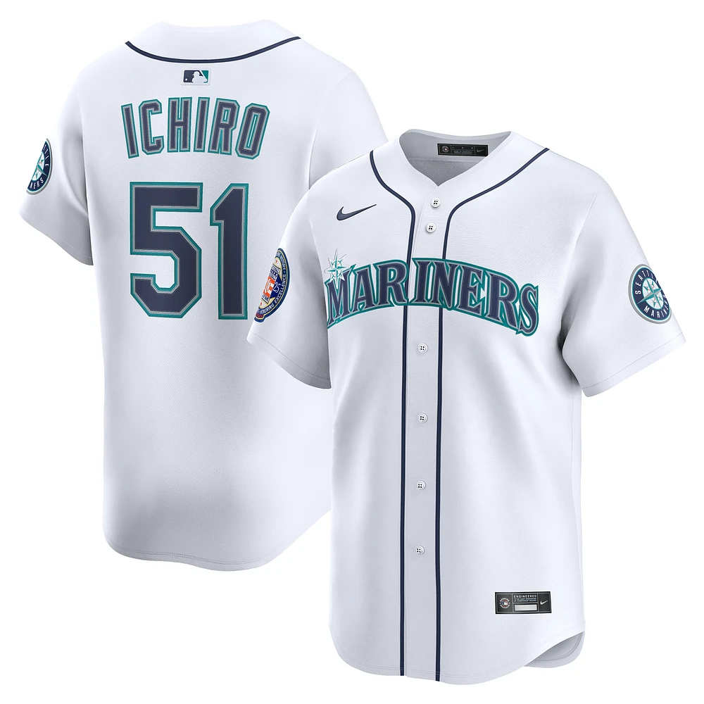 Men's Nike Ichiro Suzuki White Seattle Mariners 2025 National Baseball Hall of Fame Home Limited Player Jersey