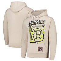 Men's Mitchell & Ness Cream Pittsburgh Pirates Sidewalk Sketch Pullover Hoodie