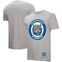 Men's Mitchell & Ness Heather Gray Detroit Tigers Cooperstown Collection Logo T-Shirt