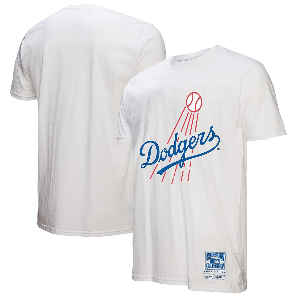 Men's Mitchell & Ness White Los Angeles Dodgers Cooperstown Collection T-Shirt